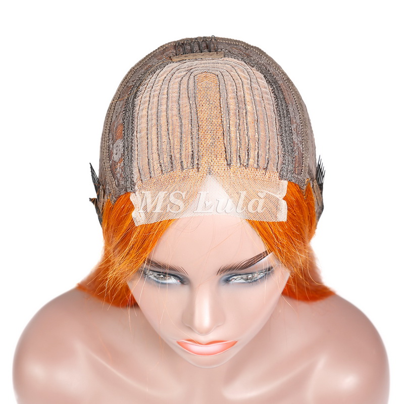 Orange Ginger Color Straight T Part BOB Lace Wig - 图片 7